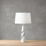 Apex Table Lamp in Calacatta Marble & Dark Marble