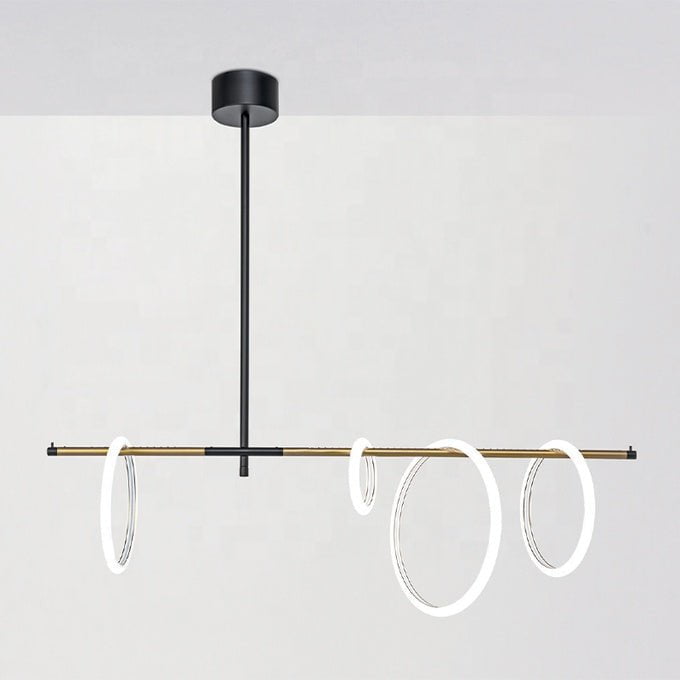 Ring Magnet Side Horizontal Chandelier (4 rings) in Black & White