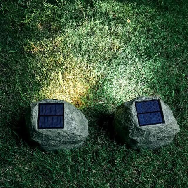 Rocky Solar Garden Light in Granite & Basalt