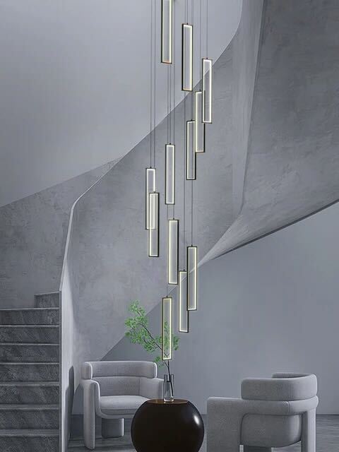 Starlit Fall Chandelier in Black & Gold
