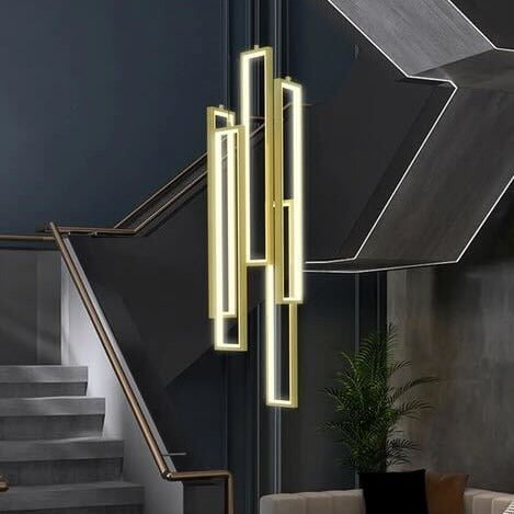 Starlit Fall Chandelier in Black & Gold