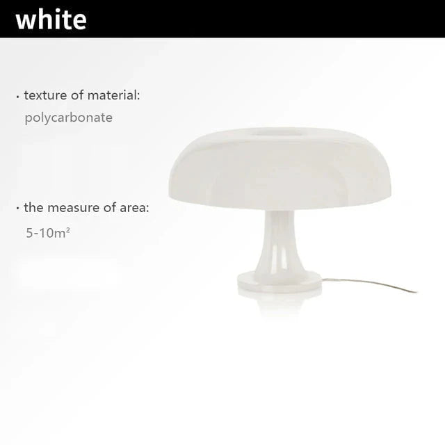Mushroom Table Lamp in White & Orange