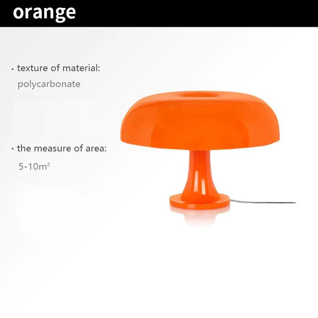 Mushroom Table Lamp in White & Orange