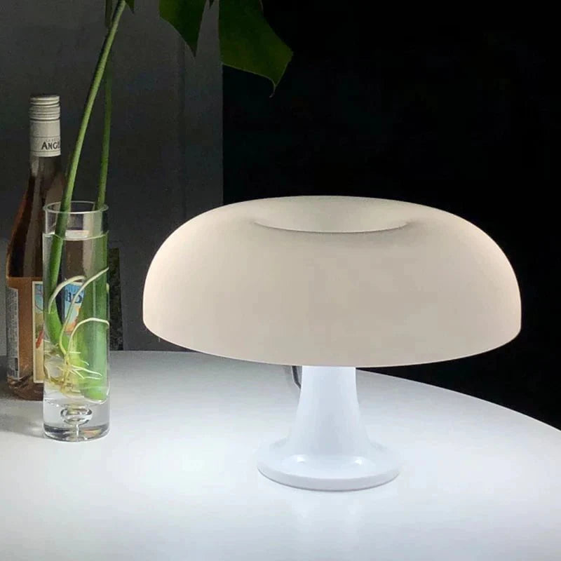 Mushroom Table Lamp in White & Orange