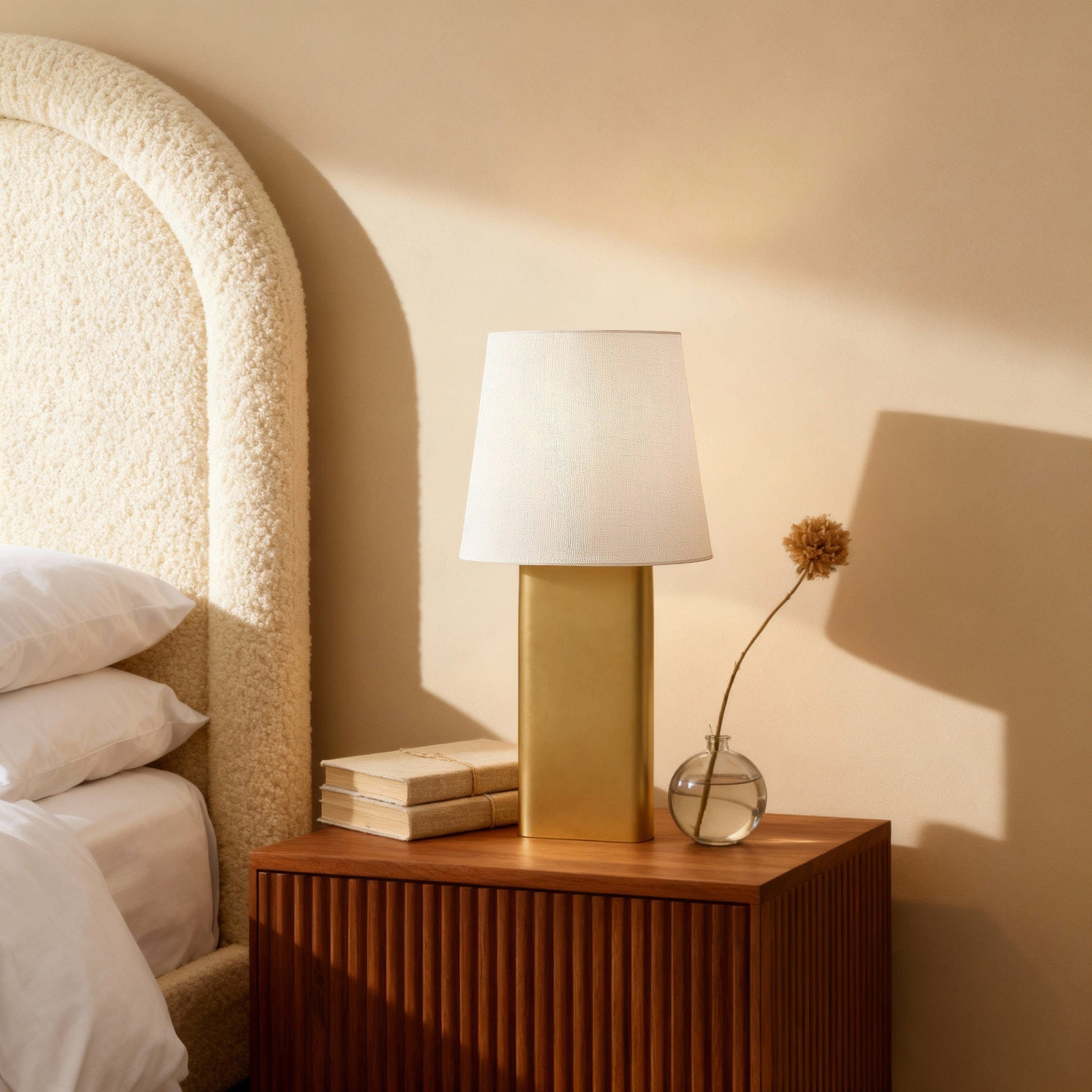 Ovale Table Lamp in Pewter & Brass