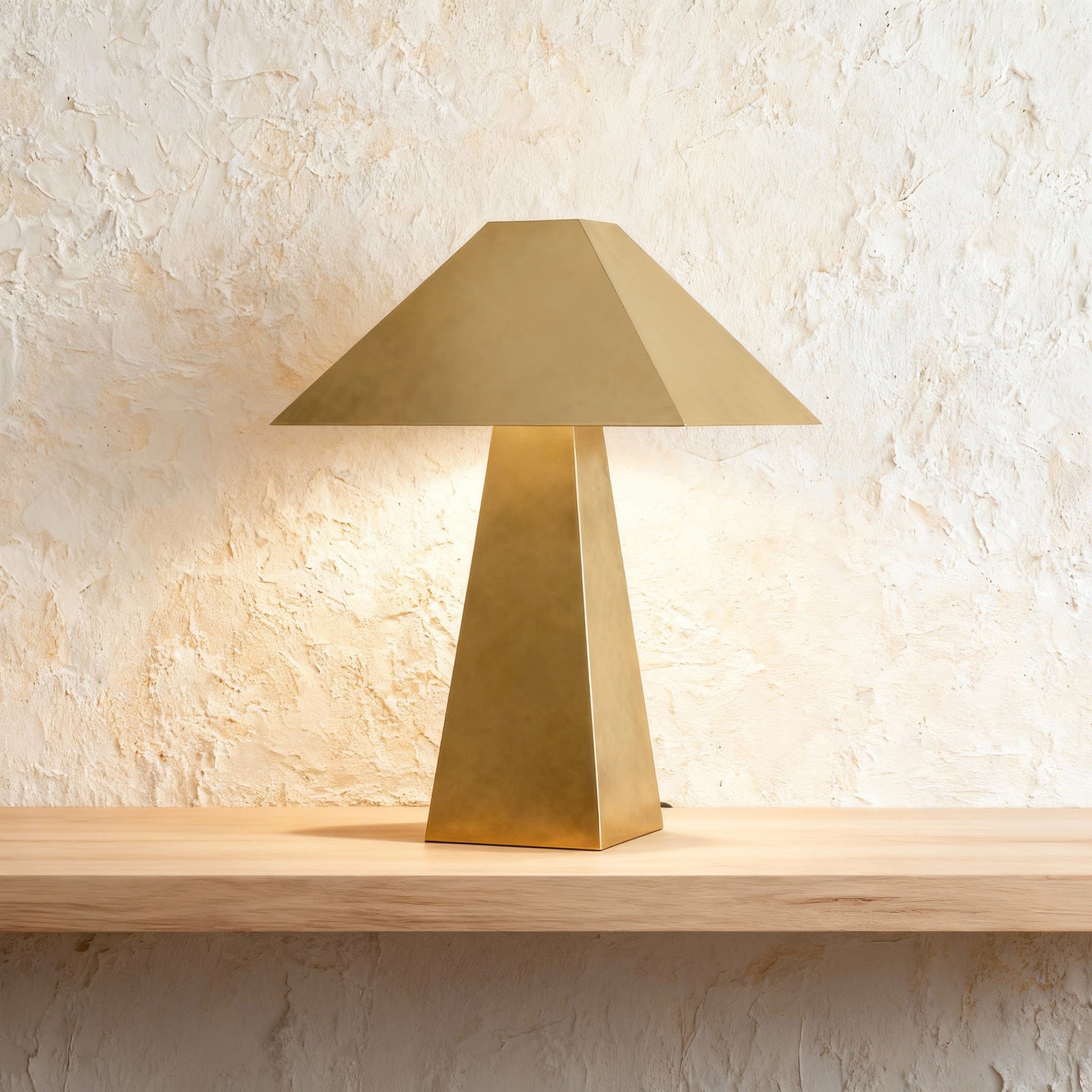 Pyramid Table Lamp in Bronze & Pewter