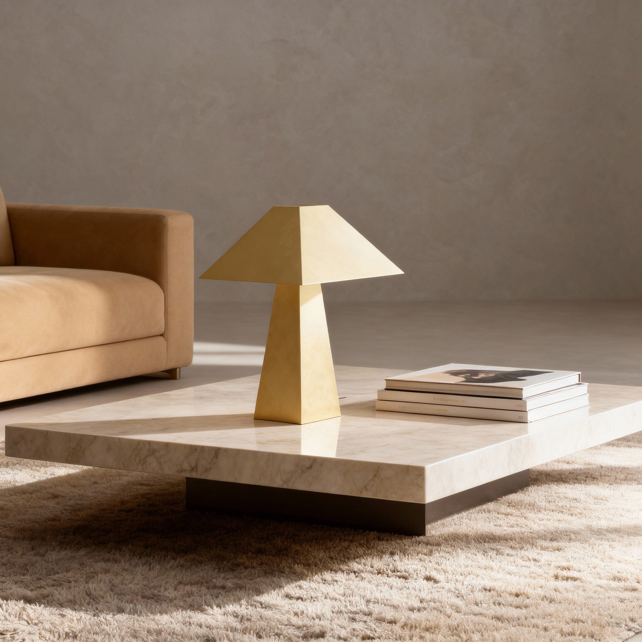 Pyramid Table Lamp in Bronze & Pewter