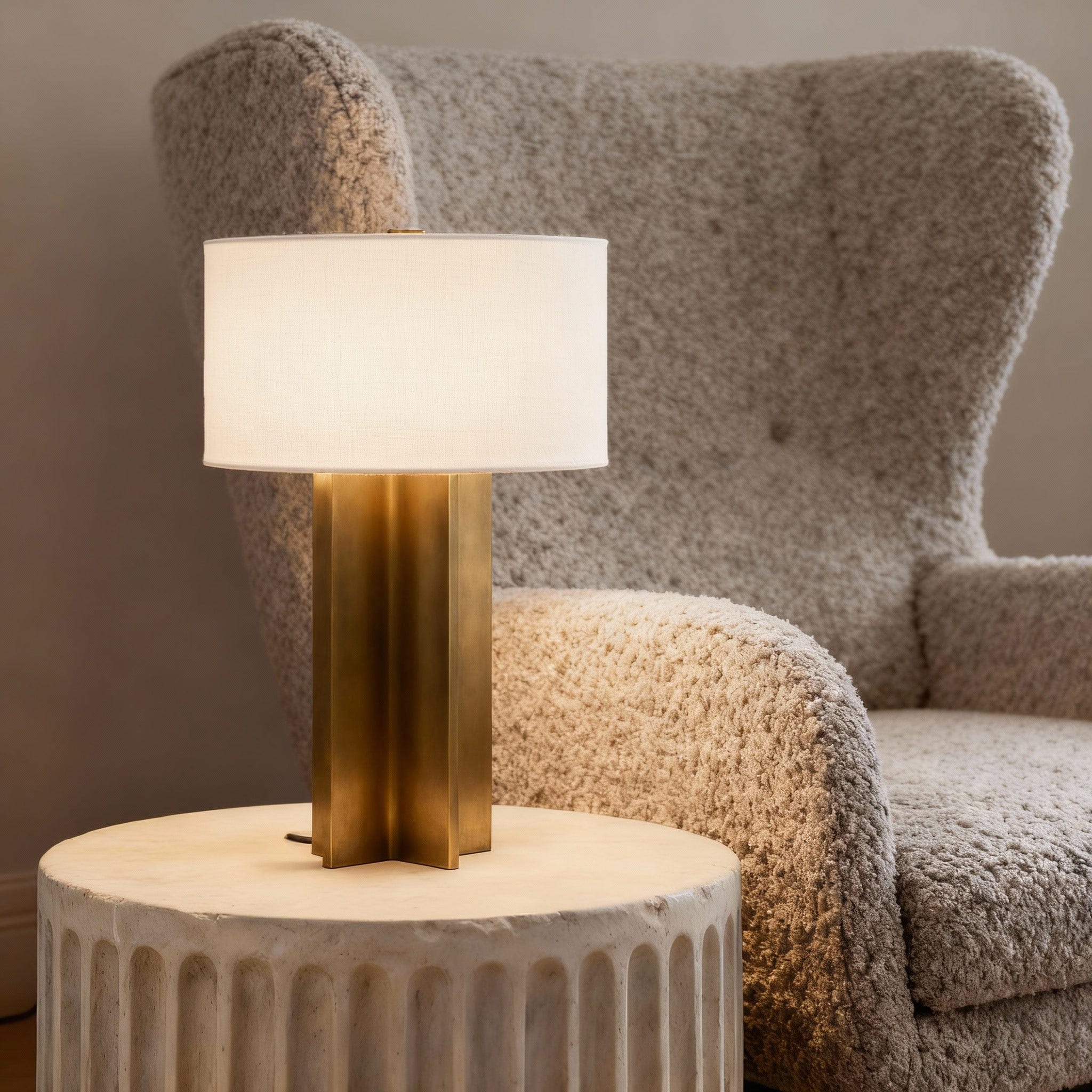 Axis Table Lamp in Bronze & Pewter