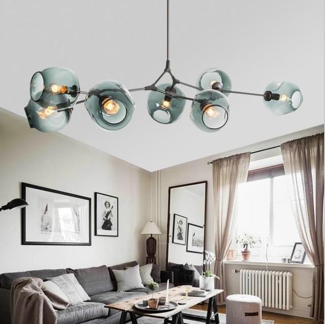 Gaffer Chandelier in Black & Gold