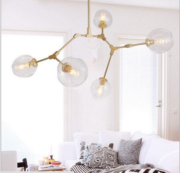 Gaffer Chandelier in Black & Gold