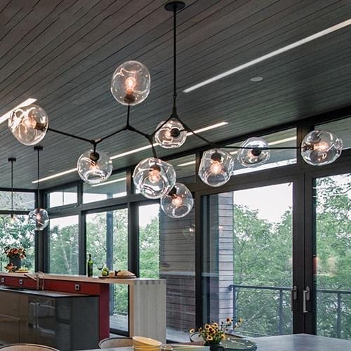 Gaffer Chandelier in Black & Gold