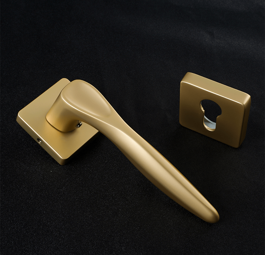 Logan Sleek Door Lock in Pearl Grey & Brushed Brass