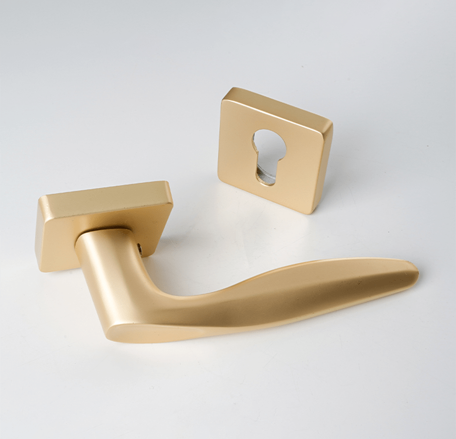 Logan Sleek Door Lock in Pearl Grey & Brushed Brass