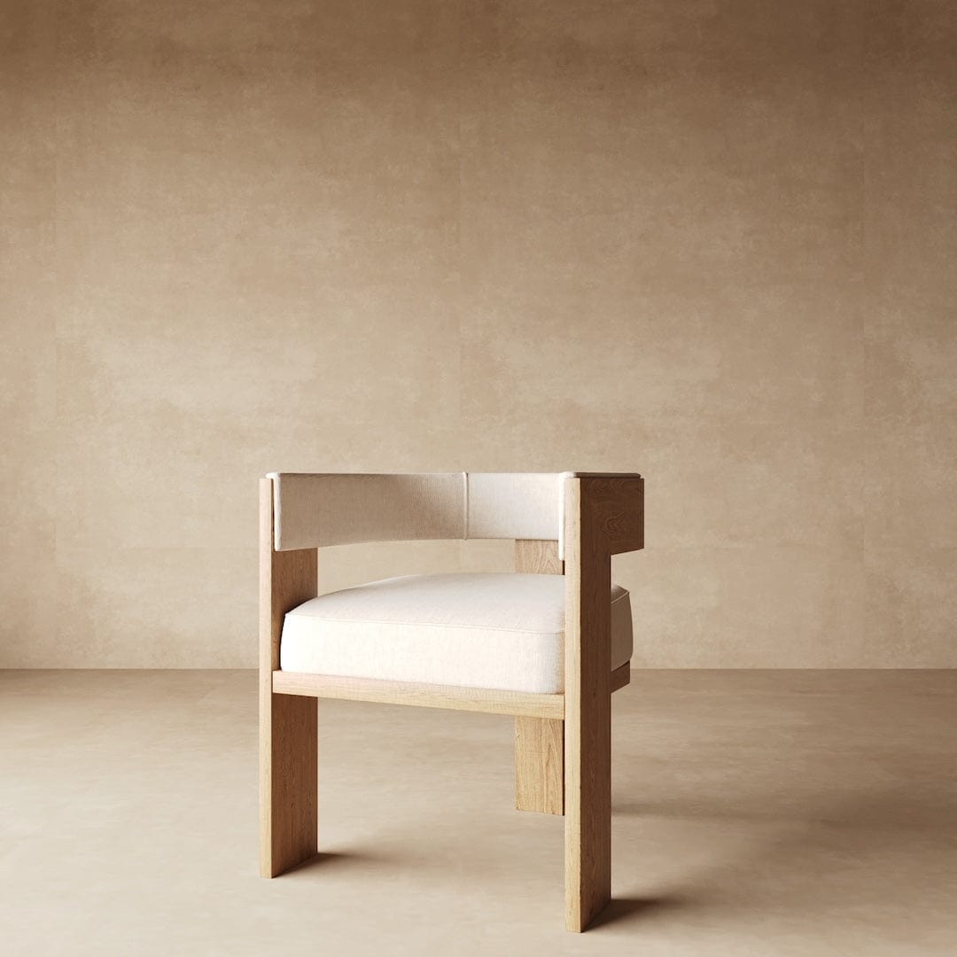 Mary Dining Chair in Performance Linen & Performance Leather