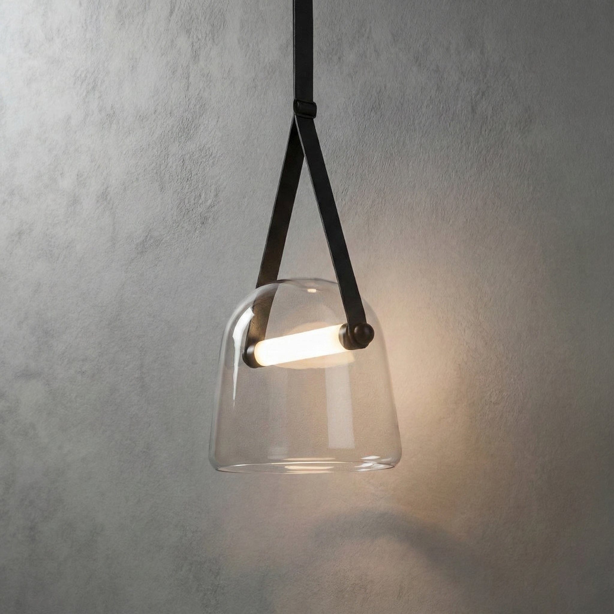 Mona Belt Glass Chandelier in Clear & Smoke Grey