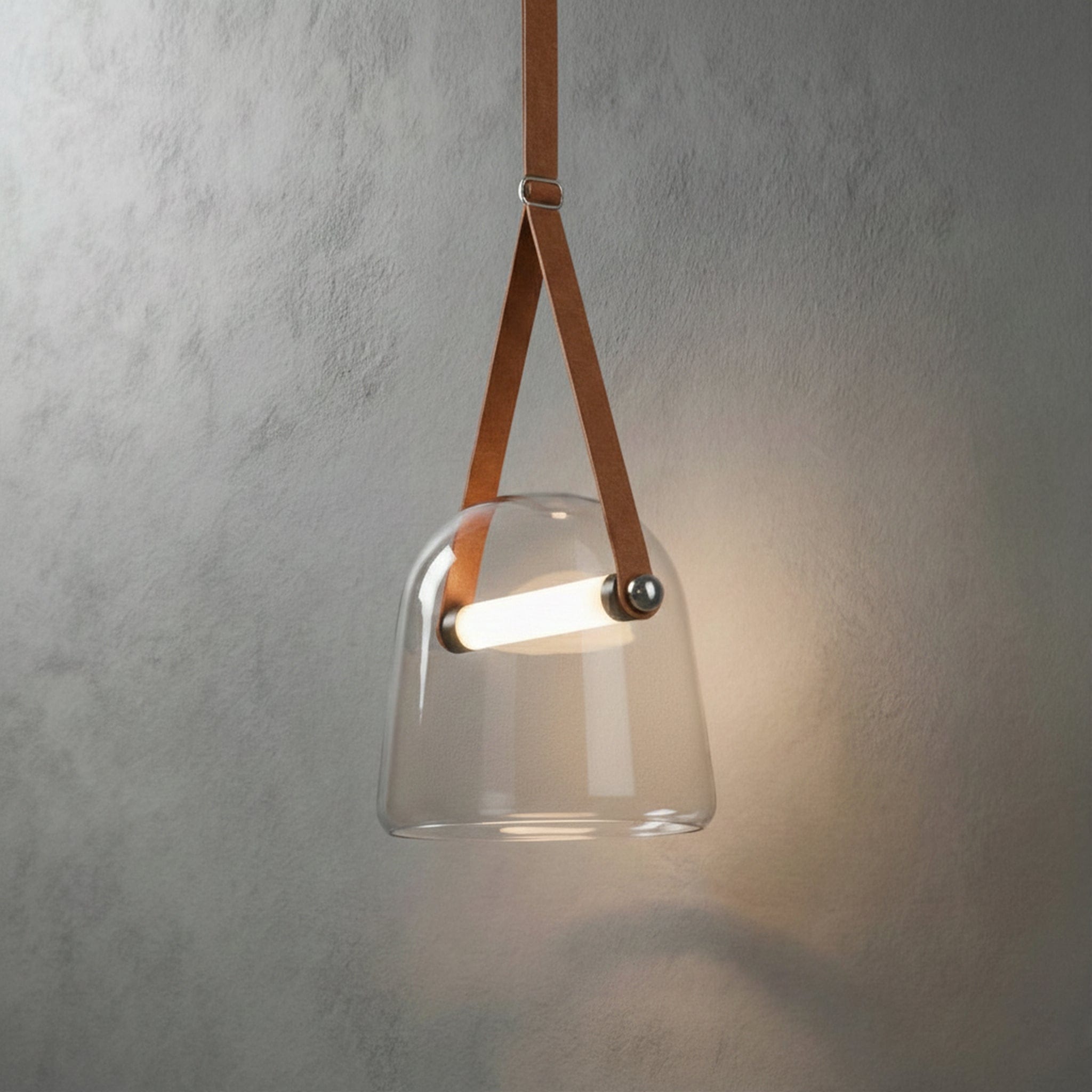 Mona Belt Glass Chandelier in Clear & Smoke Grey