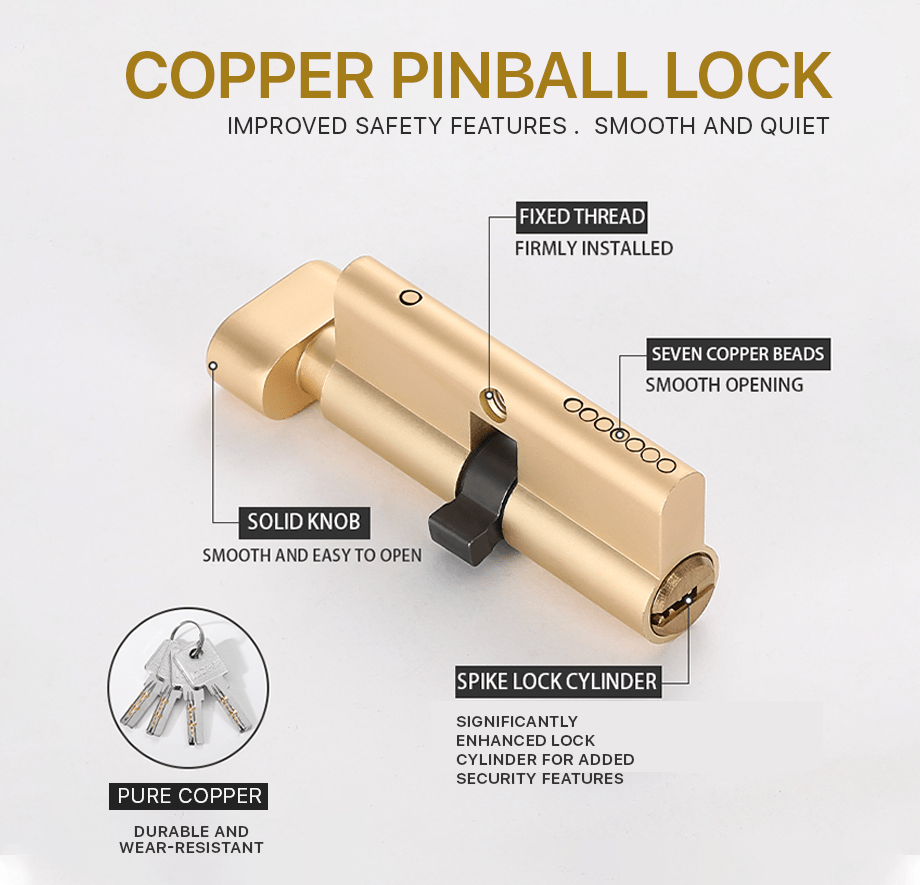 Mountain Harth Door Lock in Pearl Grey & Pearl Gold