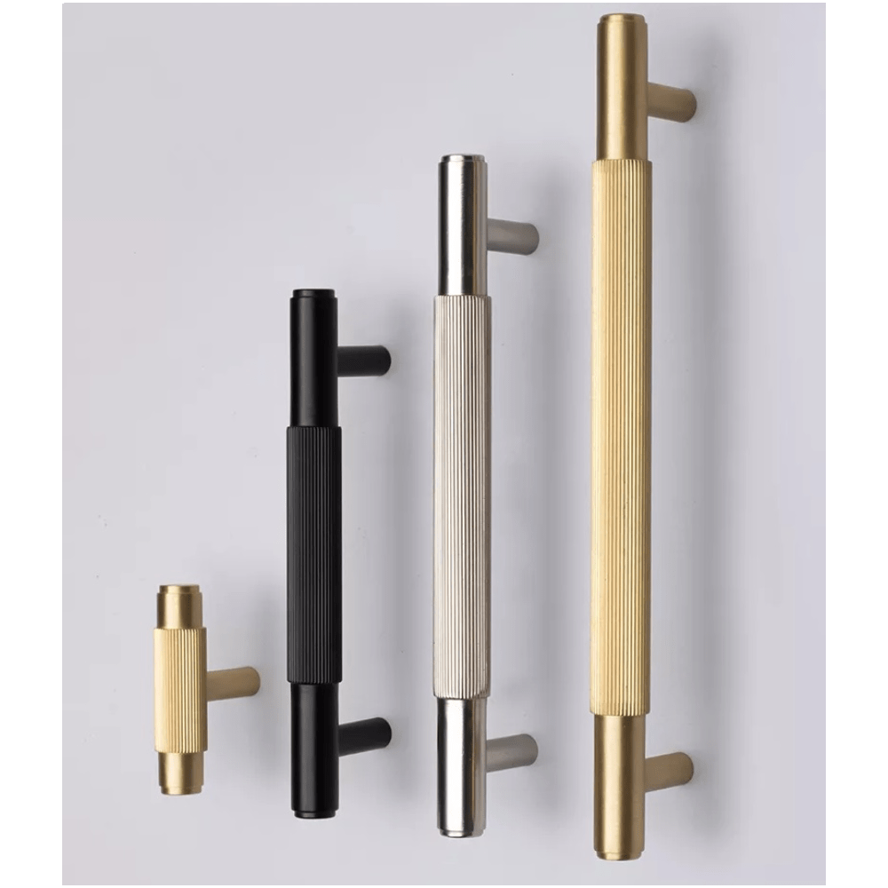 Luca Base Furniture Handle in Brass & Polished Nickel