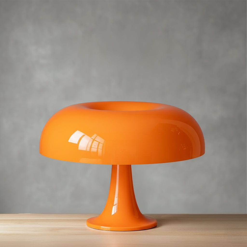 Mushroom Table Lamp in White & Orange