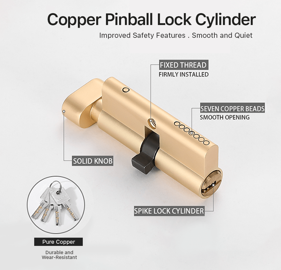Passage Lever Door Lock in Pearl Grey & Pearl Gold
