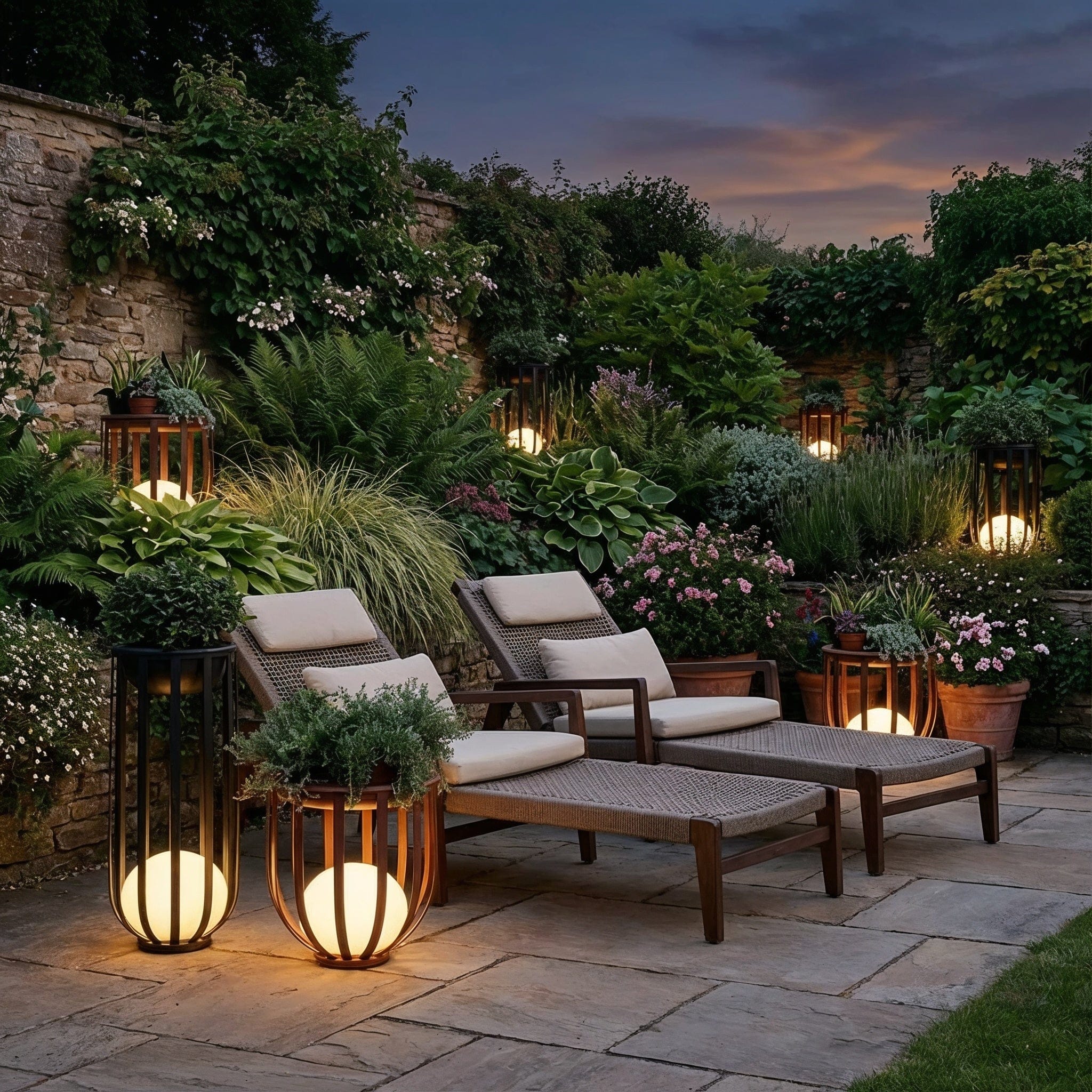 Flower Pot Solar Garden Light in Black & Copper
