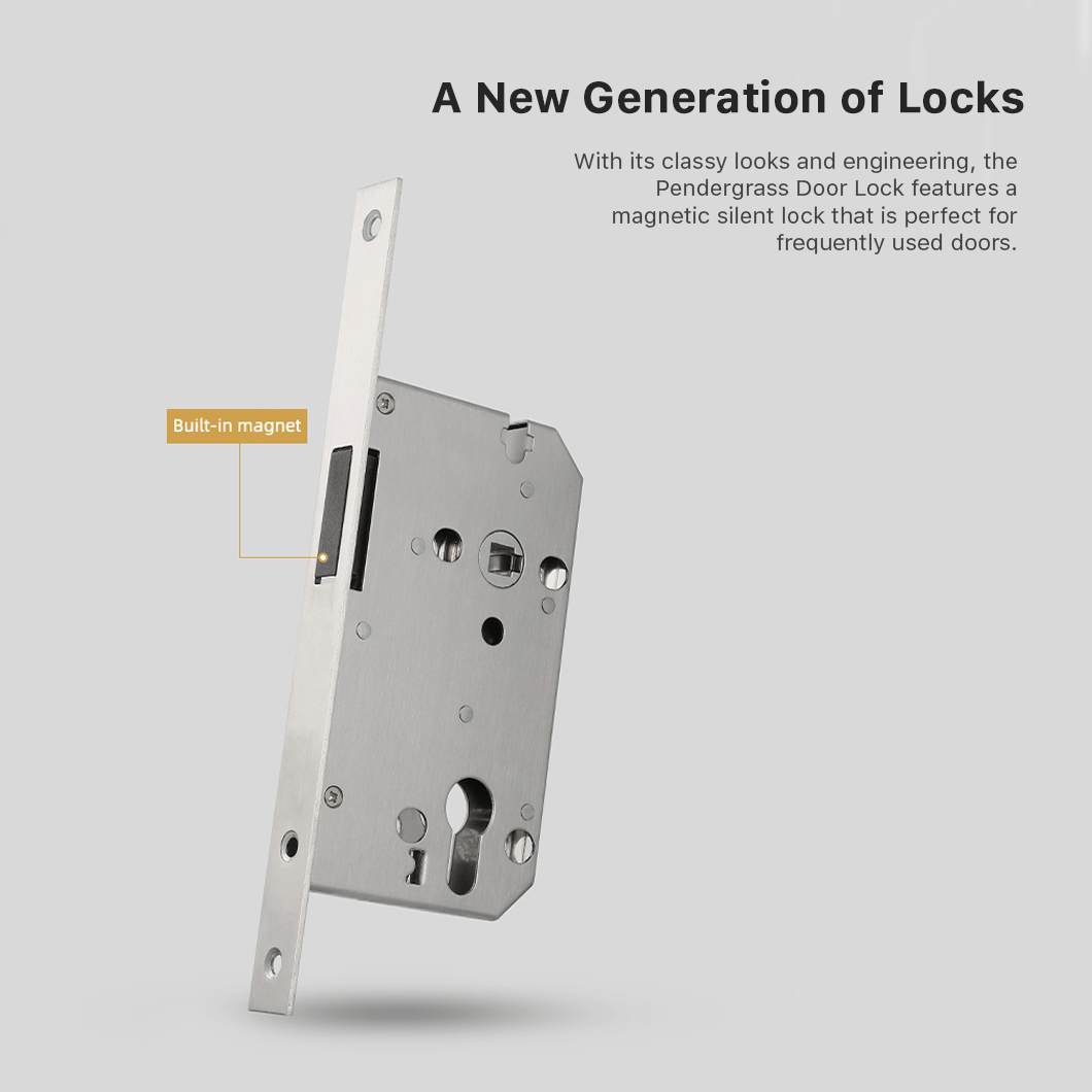 Pendergrass Door Lock in Pearl Grey & Brushed Brass