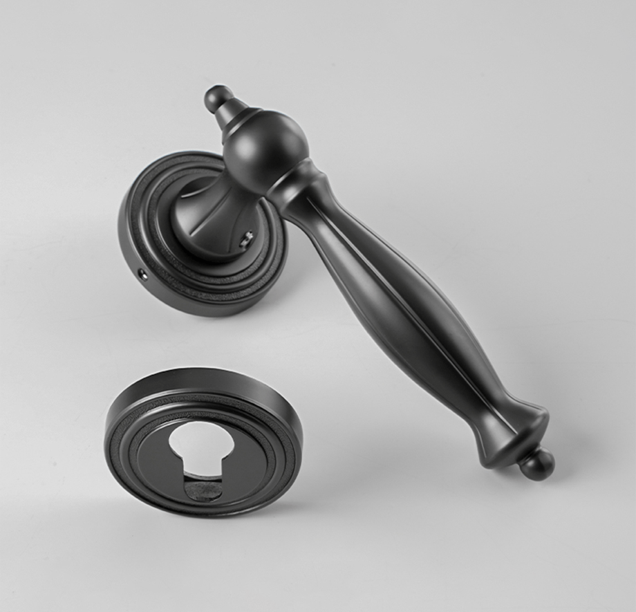 Pendergrass Door Lock in Pearl Grey & Brushed Brass