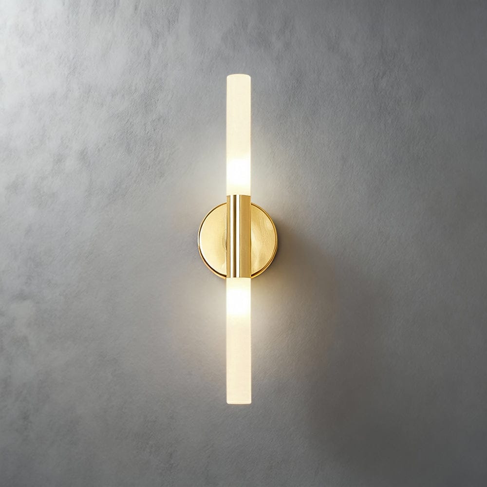 Piped Up Cylindrical Wall Light in Gold & Black