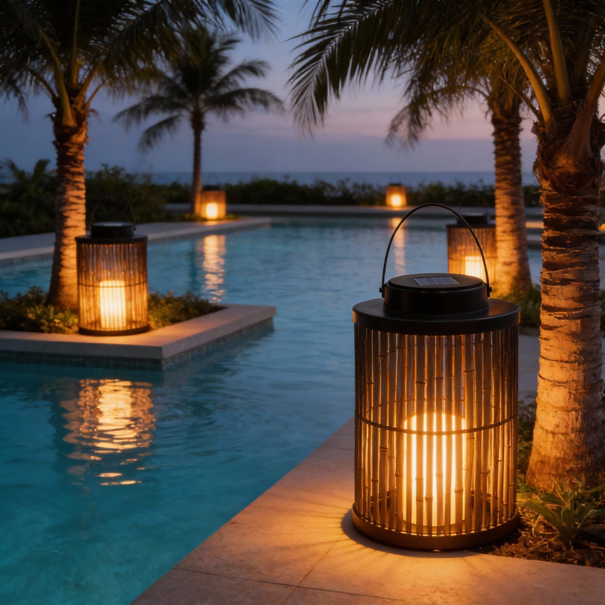 Lantern Sora Weave Light in Black & Dark Brown