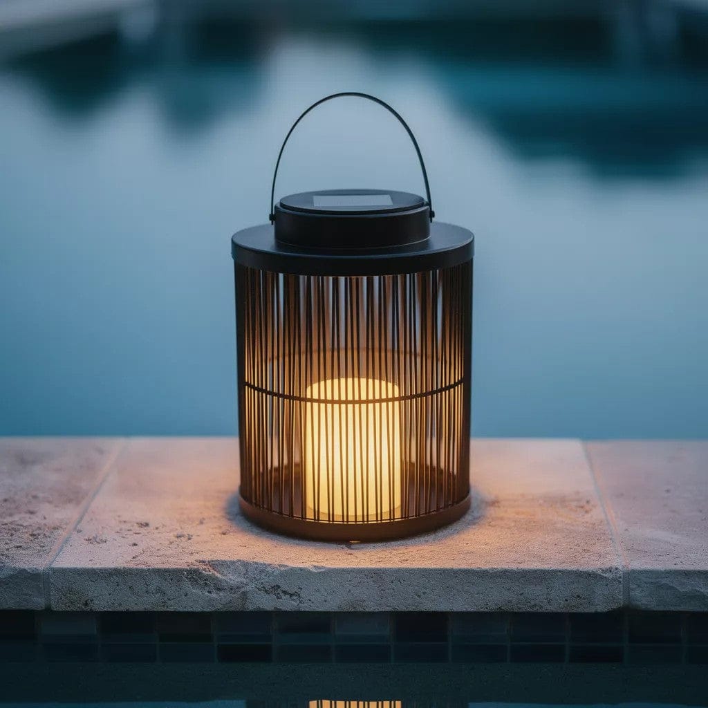 Lantern Sora Weave Light in Black & Dark Brown