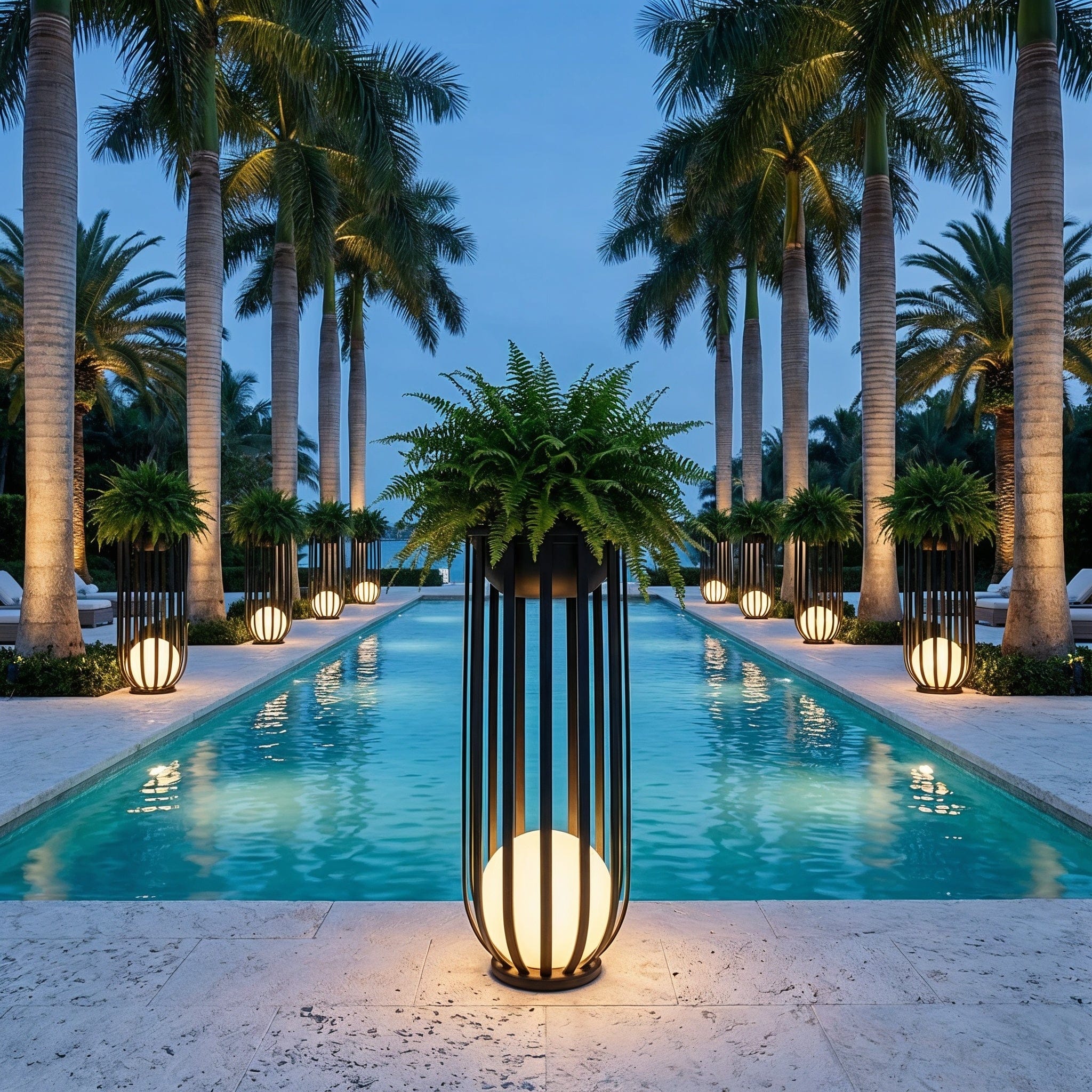 Flower Pot Solar Garden Light in Black & Copper