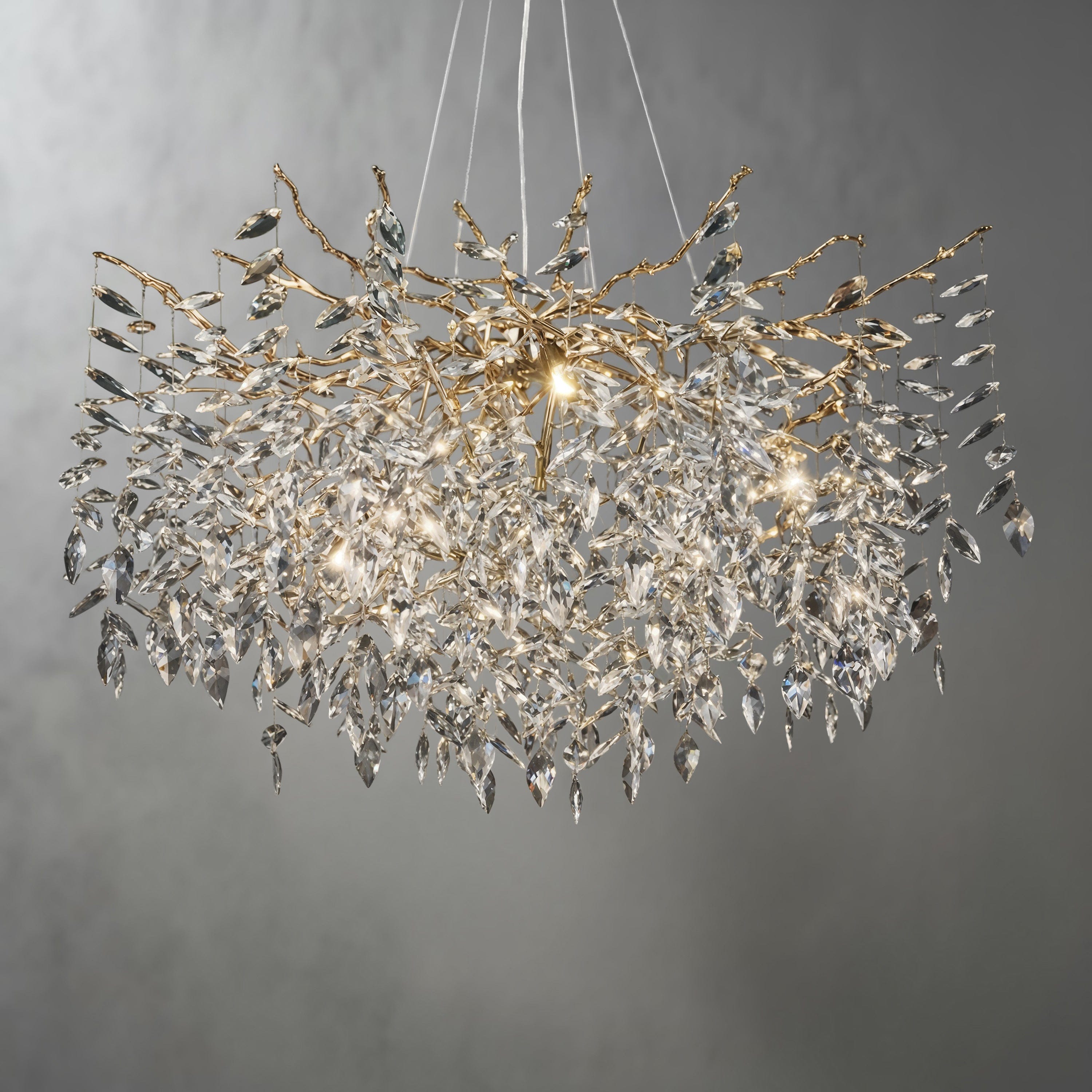 Crystalline Luxe Chandelier in Gold & Silver