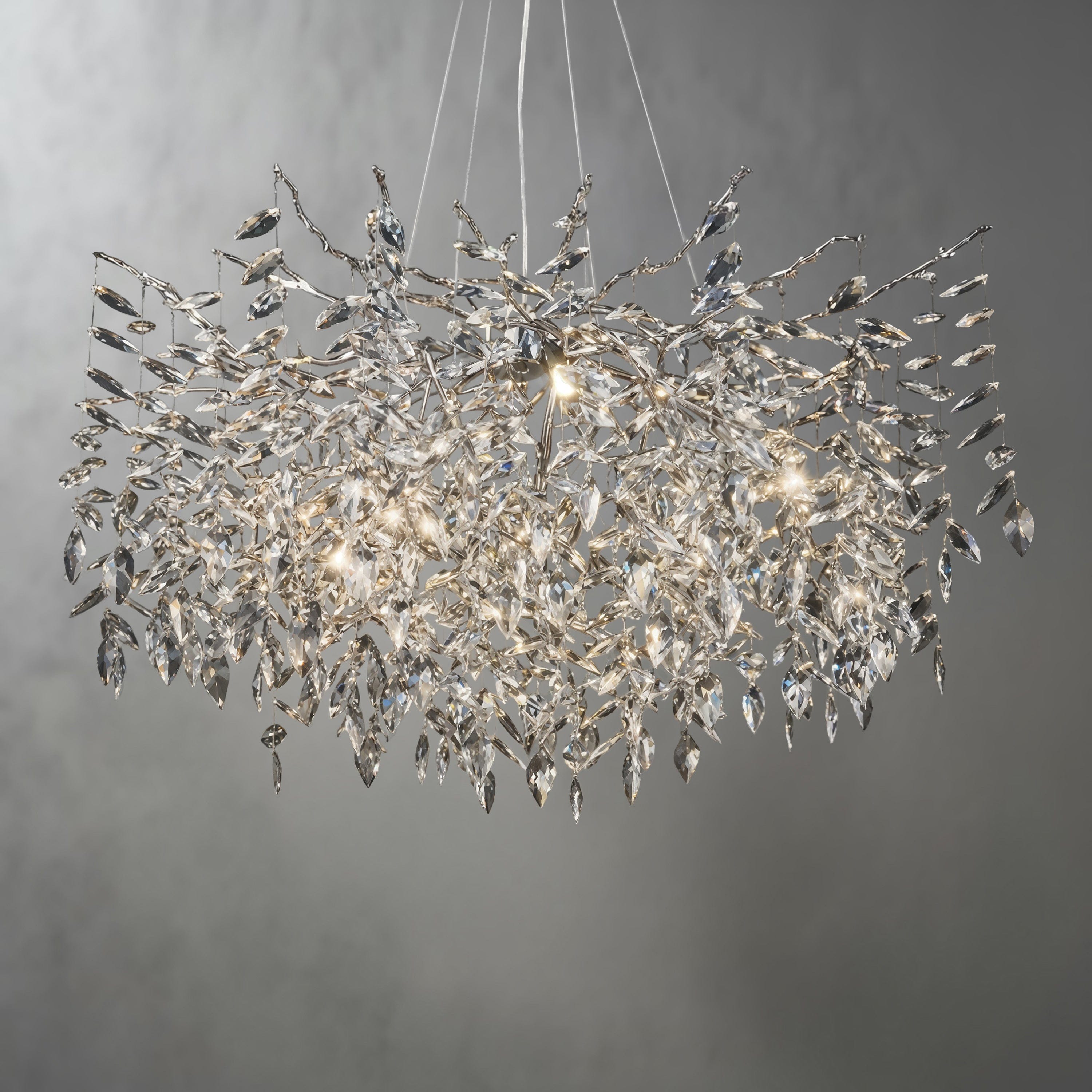 Crystalline Luxe Chandelier in Gold & Silver