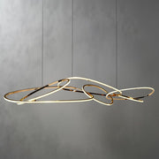 Rings Art Chandelier in Chrome & Golden