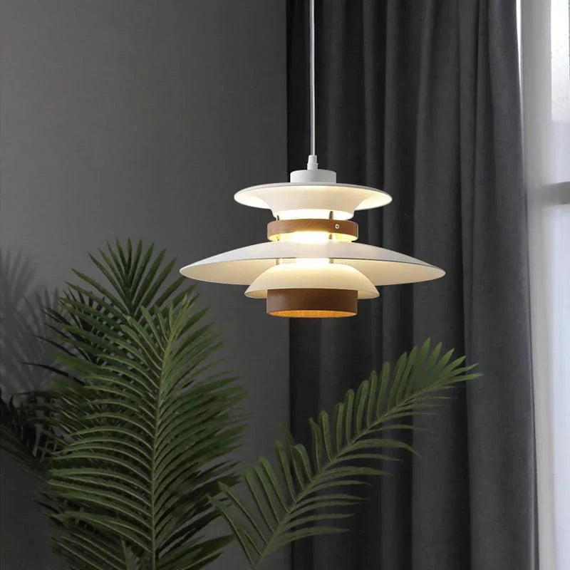 Scandinavian Pendant Light in Black Walnut & Black Birch