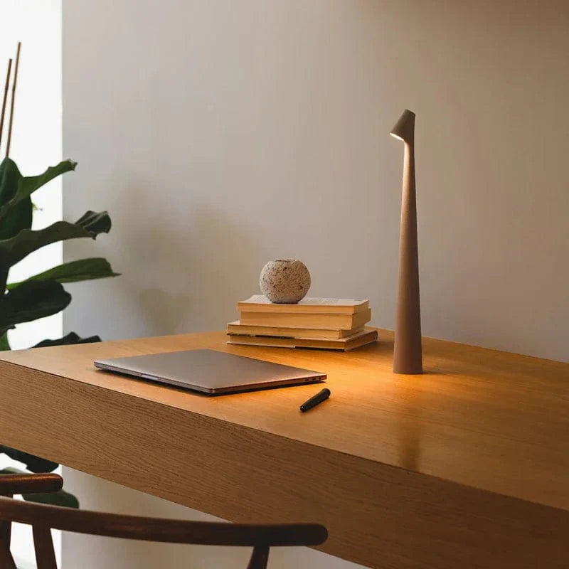 Bitsy Slim Table Lamp in Gray & White