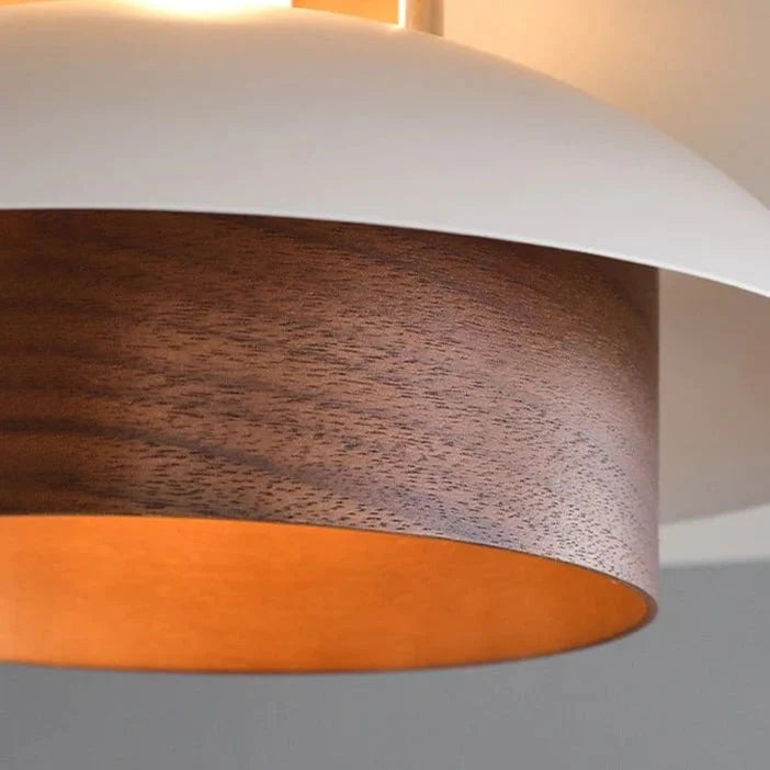 Scandinavian Pendant Light in Black Walnut & Black Birch