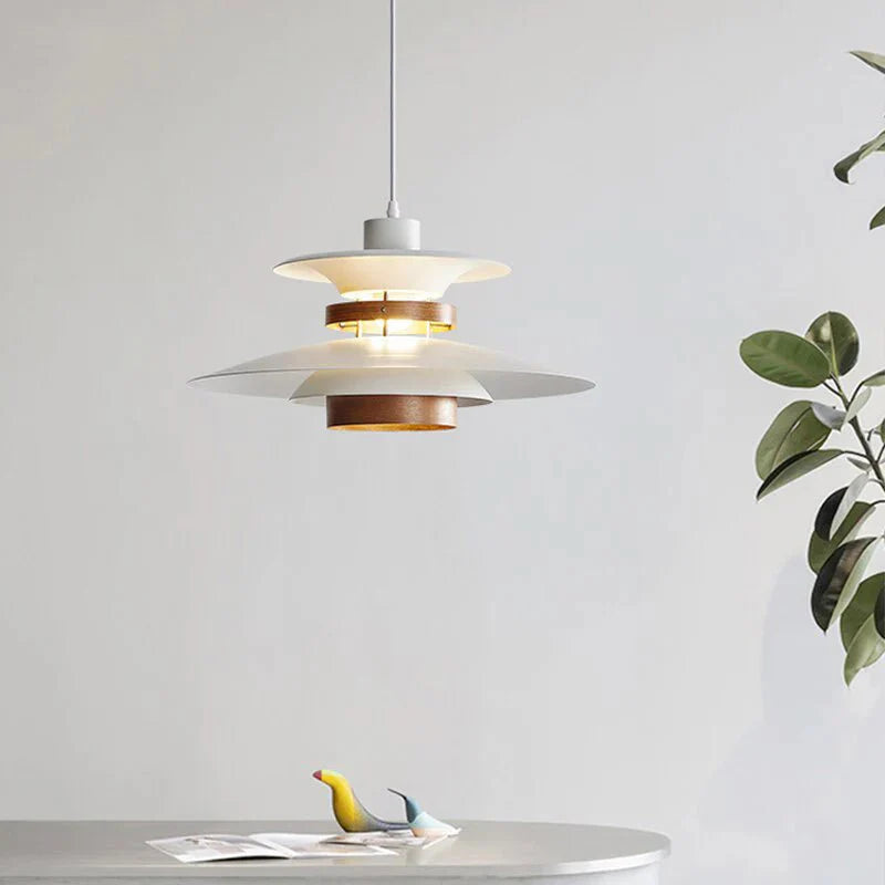 Scandinavian Pendant Light in Black Walnut & Black Birch