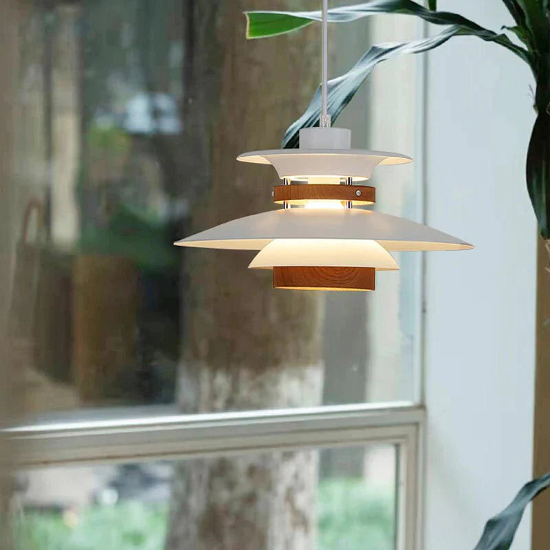 Scandinavian Pendant Light in Black Walnut & Black Birch