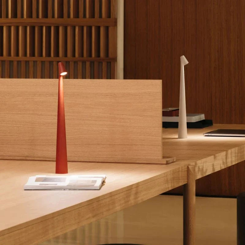 Bitsy Slim Table Lamp in Gray & White