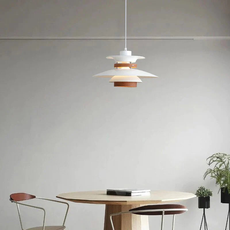 Scandinavian Pendant Light in Black Walnut & Black Birch