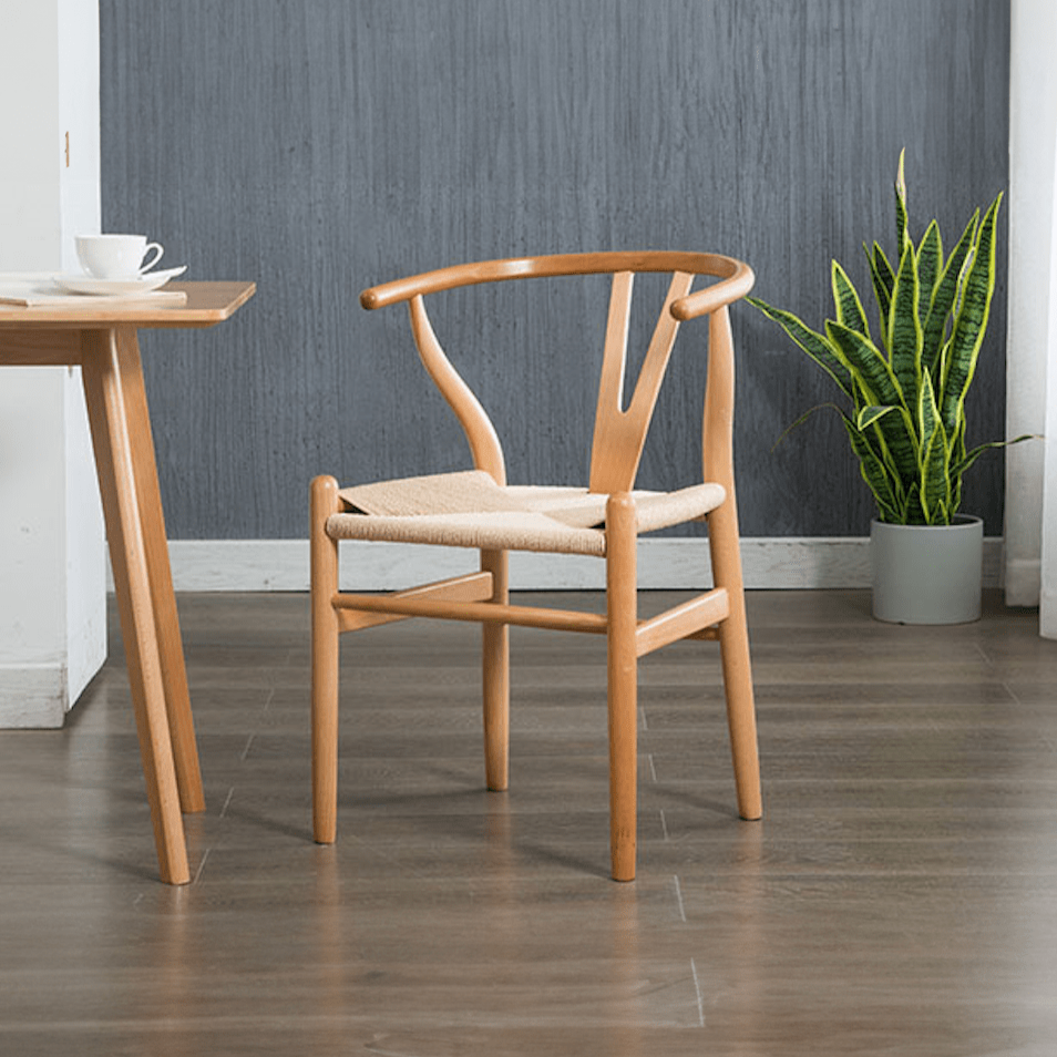 Japandi Wishbone Chair in Beech & Walnut