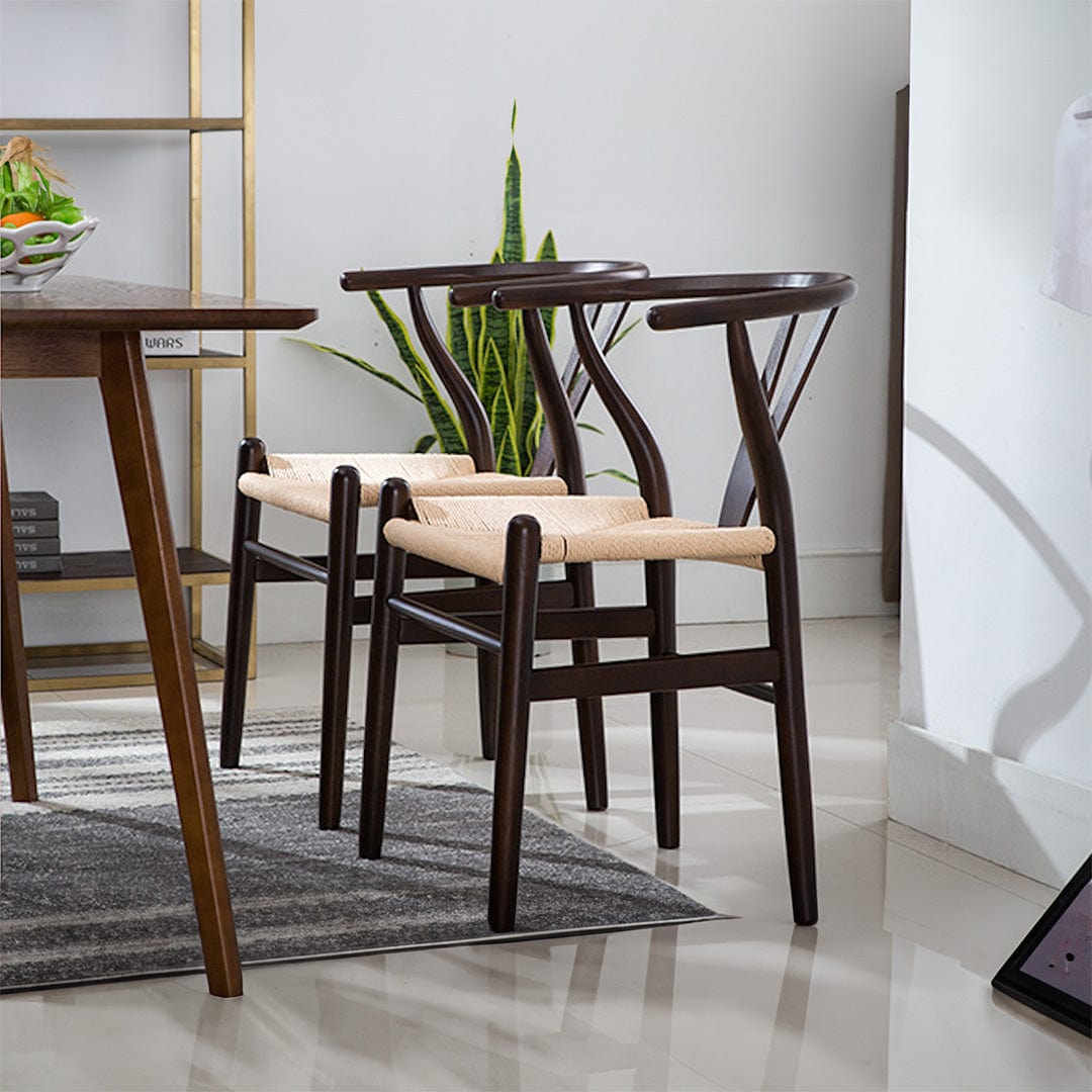 Japandi Wishbone Chair in Beech & Walnut
