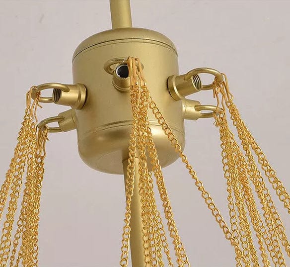 Glass Cloud Chandelier in Black & Gold