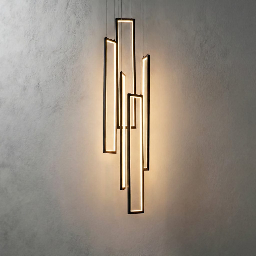 Starlit Fall Chandelier in Black & Gold