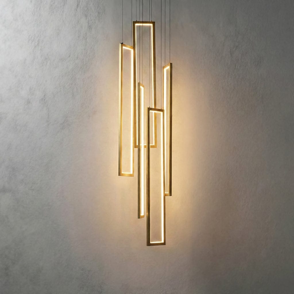 Starlit Fall Chandelier in Black & Gold