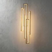 Starlit Fall Chandelier in Black & Gold