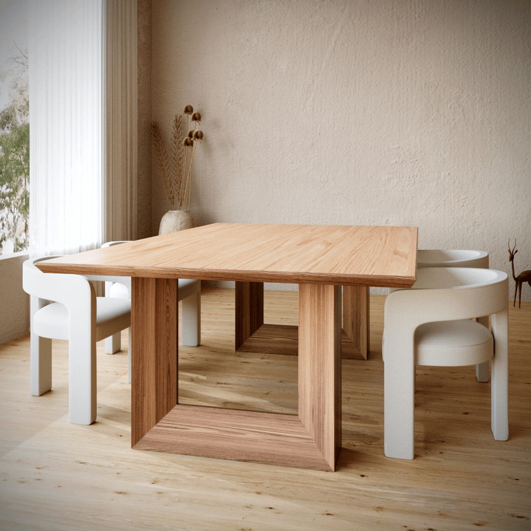 Euclid Modern Contemporary Dining Table in Dark & Light