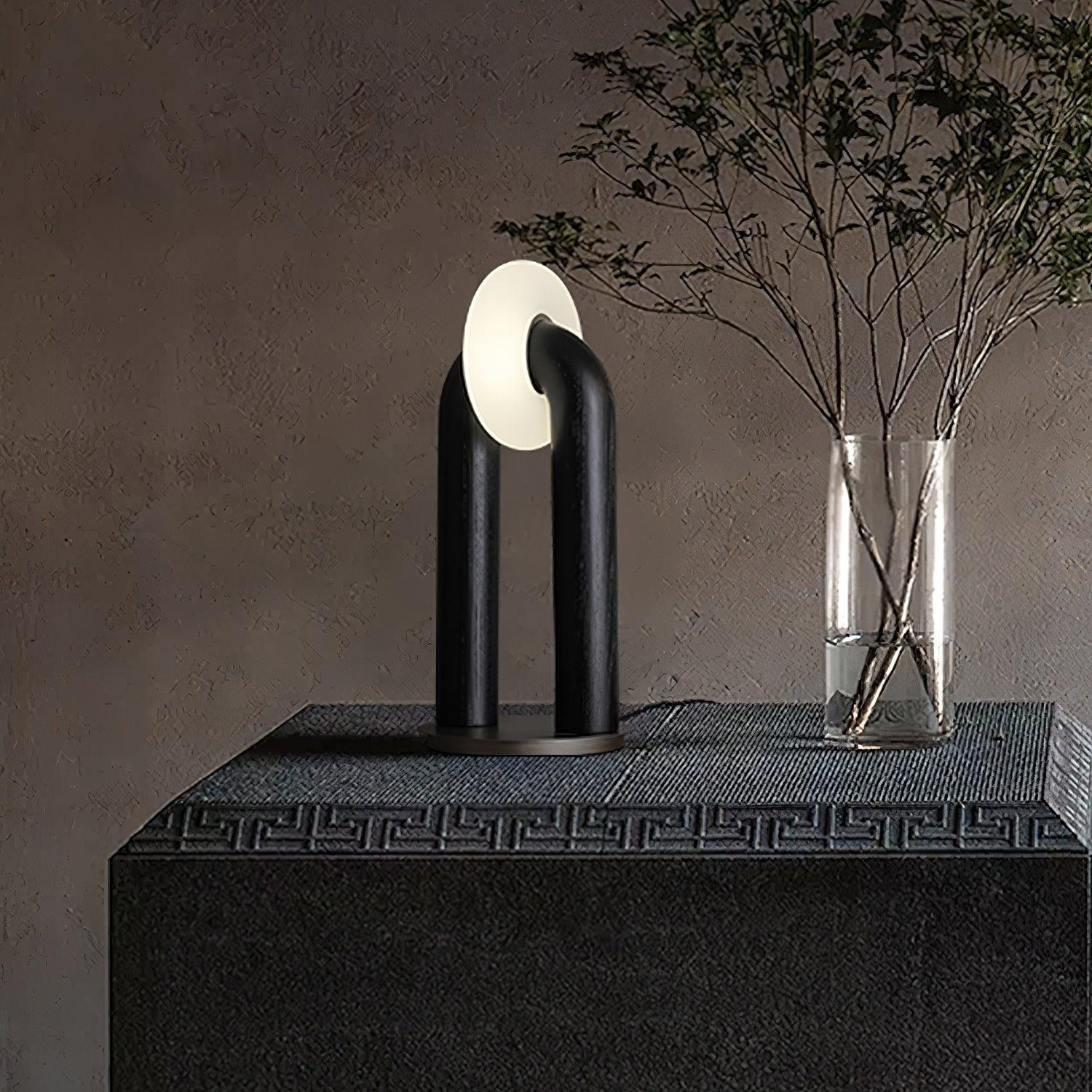 Arch Table Lamp in Black & Natural