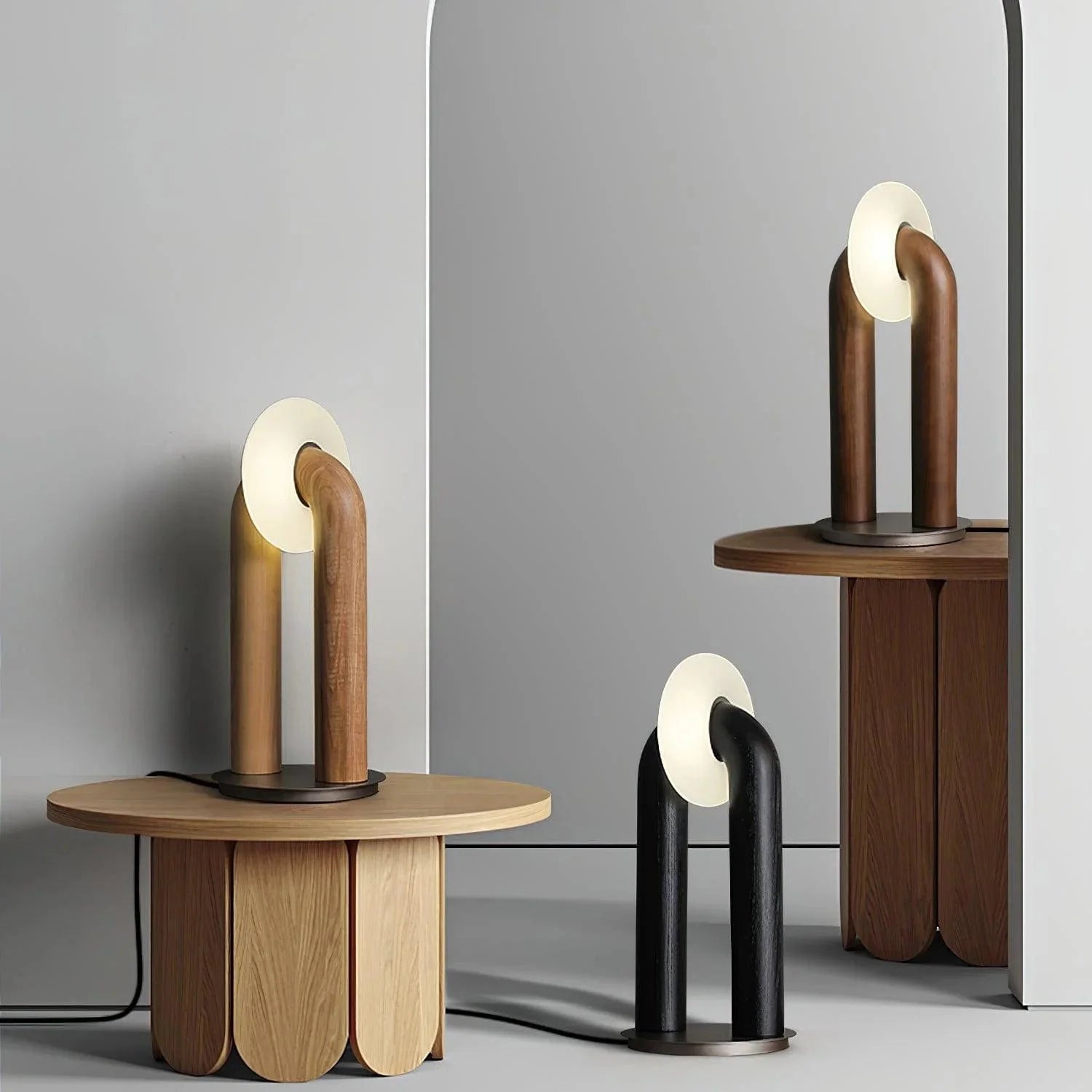 Arch Table Lamp in Black & Natural